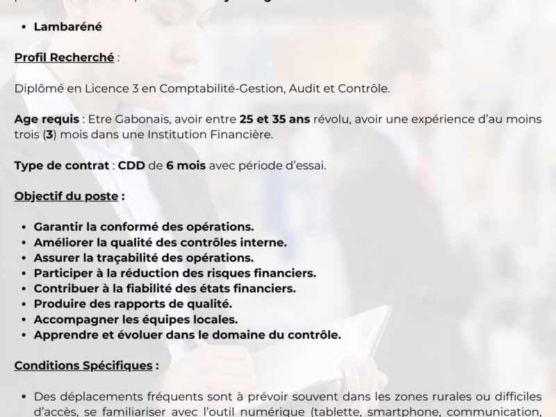 EDG S.A Recrute des Contrôleurs (H/F)