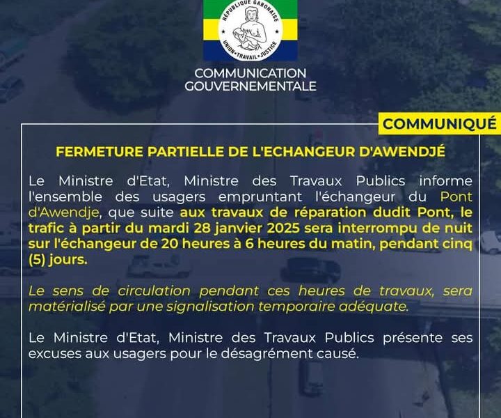 Fermeture Temporaire du Pont dawendjé