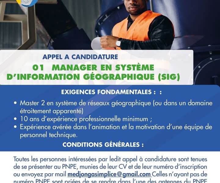 Manager en système d'information géographique