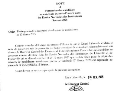 Prolongation de la réception des dossiers de candidature