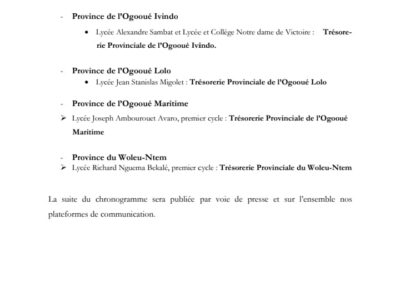 Programme de paiment des bourses