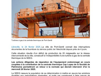 Délestage à Port-Gentil