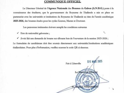 Offres de bourses du Royaume de Thaïlande