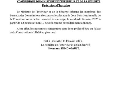 🔴 Prestation de serment des membres des bureaux de commissions électorales locales à partir de 12 heures 00