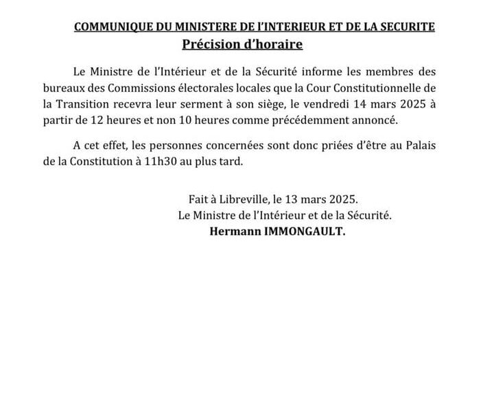 🔴 Prestation de serment des membres des bureaux de commissions électorales locales à partir de 12 heures 00