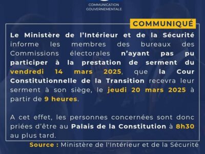Prestation de Serment à la Cour Constitutionnelle