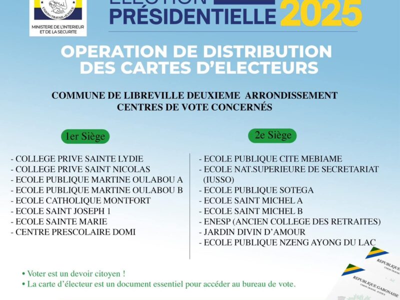 Distribution de Cartes d'électeurs dès le 02 avril 2025