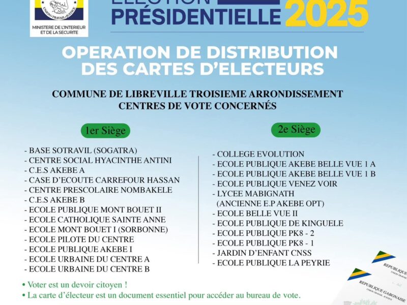 Distribution de Cartes d'électeurs dès le 02 avril 2025