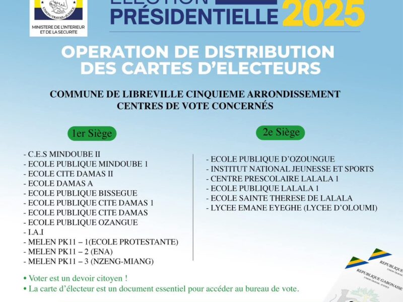 Distribution de Cartes d'électeurs dès le 02 avril 2025