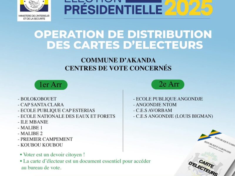 Distribution de Cartes d'électeurs dès le 02 avril 2025