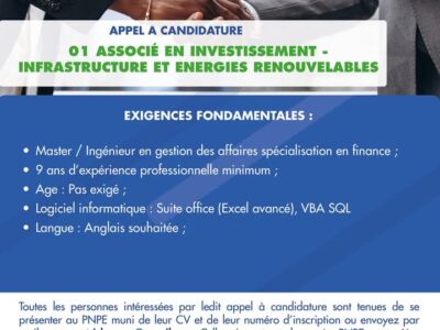 01 Associé en Investissement - Infrastructure et Énergies Renouvelables