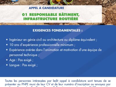 01 Responsable Bâtiment, Infrastructure Routière