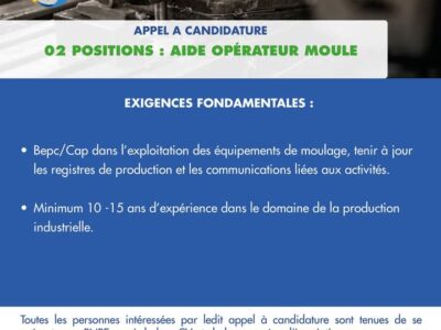 02 Positions : Aide Opérateur Moule