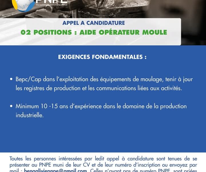 02 Positions : Aide Opérateur Moule