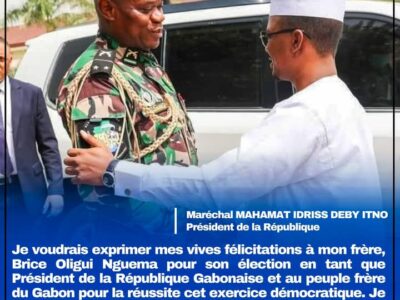 Présidentielle au Gabon, les Félicitations du Maréchal Deby Itno du Tchad