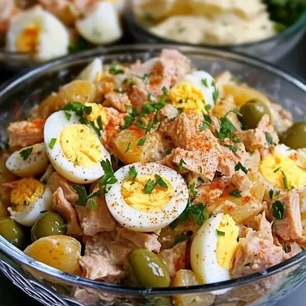 Salade de Pommes de Terre au Thon et aux Œufs Durs 🥔🐟