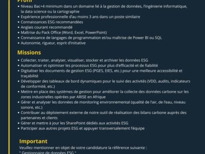 01 Gestionnaire de données ESG