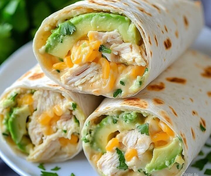 Burritos au poulet avocat ranch 🌯🥑🍗
