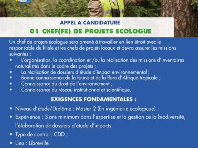 01 Chef(e) de DE Projets Écologue