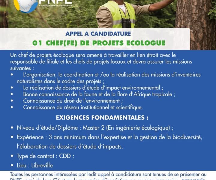 01 Chef(e) de DE Projets Écologue
