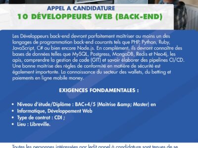 10 Développeurs Web (Back-End)