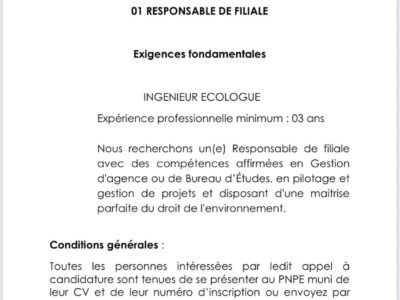 Appel à candidatures