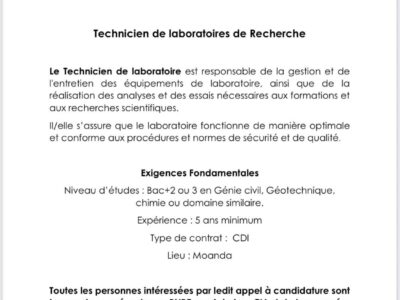 Appel à candidatures